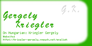 gergely kriegler business card